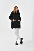 FTZ Women Kadın Kaşe Kaban Siyah RBN4033 - 6