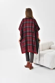 FTZ Women Kadın Ekose Detay Panço  Bordo 21-1116 thumbnail 7