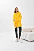 FTZ Women Kadın Oversize 3 İp Şardonlu Kapüşonlu Sweatshirt  Sarı 10000 thumbnail 5