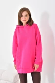 FTZ Women Kadın Oversize 3 İp Şardonlu Kapüşonlu Sweatshirt  Fuşya 10000 - 6