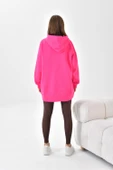 FTZ Women Kadın Oversize 3 İp Şardonlu Kapüşonlu Sweatshirt  Fuşya 10000 - 7