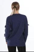 FTZ Women Kadın Önü Püsküllü Triko  İndigo 21-1102 - 4