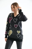 FTZ Women Kadın Kalp Desenli Tunik  Siyah 20098 - 5