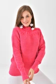 FTZ Women Kadın Tüy Detaylı Kazak  Fuşya 20516 thumbnail 4