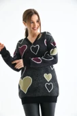 FTZ Women Kadın Kalp Desenli Tunik  Siyah 20098 - 3