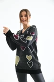 FTZ Women Kadın Kalp Desenli Tunik  Siyah 20098 - 4