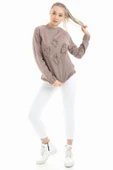 FTZ Women Kadın Yazı Detay Salaş Tunik  Beige 21-1171 - 5