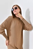 FTZ Women Kadın DÜz Basic Tunik  Beige 20678 thumbnail 5