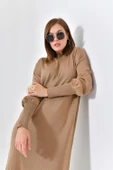 FTZ Women Kadın DÜz Basic Tunik  Beige 20678 thumbnail 4
