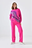 FTZ Women Kadın Sim Detaylı Pantolonlu Takım  Fuşya 20508 thumbnail 2