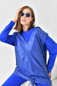 FTZ Women Kadın İki İp Paraşüt Detaylı Takım  Saks Mavi 30624 thumbnail 5