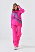 FTZ Women Kadın Sim Detaylı Pantolonlu Takım  Fuşya 20508 thumbnail 1