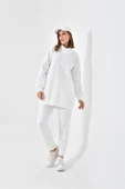 FTZ Women Kadın İki İp Deri Detaylı Takım  Ekru 30616 - 5