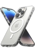 AbaTech iPhone 15 Pro Magsafe Uyumlu Kablosuz Şarj Destekli Şeffaf Sert Silikon Kılıf - 5