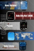 AbaTech İPHONE 7 - İPHONE 8 UYUMLU SMART WATCH HK9 PRO AMOLED EKRAN AKILLI SAAT thumbnail 1