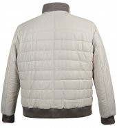 Hakiki Deri Büyük Beden Dolgulu Bomber Mont Taş - 4