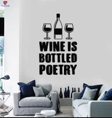 Oturma Odası, Ofis, Dükkan Duvar Sticker Şarap Şişelenmiş Şiir Alıntı Bar Gözlük Çıkartmalar thumbnail 1