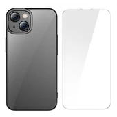 Baseus Kamera Korumalı iPhone 14 Plus Silikon Kılıf ve Ful Kaplama Kırılmaz Ekran Koruyucu, Air Armor,Sararmaz Kılıf - 1