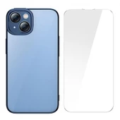 Baseus Kamera Korumalı iPhone 14 Plus Silikon Kılıf ve Ful Kaplama Kırılmaz Ekran Koruyucu, Air Armor,Sararmaz Kılıf - 6