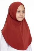 Kiremit Pratik Hazır Geçmeli Genç Tesettür Bone Sandy Kumaş Düz Hijab 2312_05 - 6