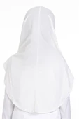 Krem Pratik Hazır Geçmeli Genç Tesettür Bone Sandy Kumaş Düz Hijab 2312_40 - 5