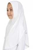 Krem Pratik Hazır Geçmeli Genç Tesettür Bone Sandy Kumaş Düz Hijab 2312_40 - 3