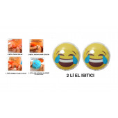 GÜLEN EMOJİ ŞEKİLLİ CEP SOBASI EL ISITICI,2 ADET SICAK SU TORBASI PVC  9cm - 1
