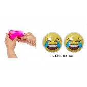 GÜLEN EMOJİ ŞEKİLLİ CEP SOBASI EL ISITICI,2 ADET SICAK SU TORBASI PVC  9cm - 2