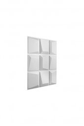 Renkli Duvarlar 50x50cm 1 Adet Yıkanabilir 3D Yapışkanlı Beyaz Geometrik Desen Boyanabilir Duvar Paneli Kağıdı ABS - 3