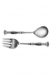 LAMEDOR ROYAL 2 Lİ SALATA SERVİS SETİ GÜMÜŞ RENK - 1