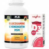 Flx Glucosamine Chondroitin Msm Collagen Vitamin D 300 Tablet + Nevfix 400 Iu Sprey 20 ml - 1
