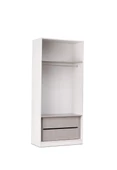 MERCAN MDF 2 Kapılı 2 Çekmeceli Gardrop Elbise Dolabı 80x53x216cm - 4
