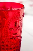 Akrilik Kırmızı 6lı Kısa Bardak & Su Meşrubat Kahve Yanı Bardağı 400 ml ( Cam Değildir ) - 3