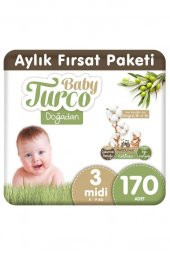 Baby Turco Doğadan 3 Numara Midi 170 Adet - 1