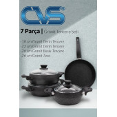 CVS 7 Parça Mastercook Tombik Granit Tencere Seti (18CM-22CM-26CM 26CM) Dn 20007 DN20007 - 1