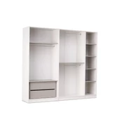 ÇAKIL MDF 5 Kapılı 2 Çekmeceli Gardrop Elbise Dolabı 200x53x216cm - 4