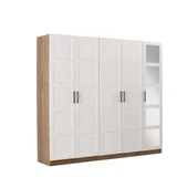 ÇAKIL MDF 5 Kapılı 2 Çekmeceli Gardrop Elbise Dolabı 200x53x216cm - 1
