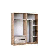 MERCAN MDF 4 Kapılı 2 Çekmeceli Gardrop Elbise Dolabı 160x53x216cm - 4