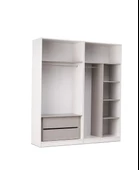 MERCAN MDF 4 Kapılı 2 Çekmeceli Gardrop Elbise Dolabı 160x53x216cm - 3