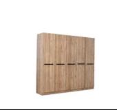 MERCAN MDF 5 Kapılı 2 Çekmeceli Gardrop Elbise Dolabı 200x53x216cm - 2