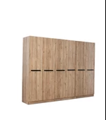 MERCAN MDF 6 Kapılı 2 Çekmeceli Gardrop Elbise Dolabı 240x53x216cm - 1