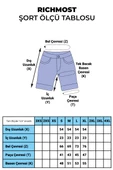 Paçaları Katlanmış ve Yırtıklı Cepli Astarsız Rahat Kot Kadın Şort Orta Mavi Denim - 3