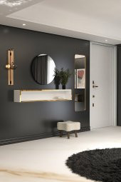 Givayo Mobilya Lee's Dresuar Duvara Monte Beyaz Altın 123 Cm - 2