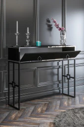 Givayo Mobilya Cassandra Dresuar Siyah Gümüş Bant Siyah Demir - 3