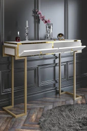 Givayo Mobilya Adriana Dresuar Beyaz Altın Ayak Bant - 3