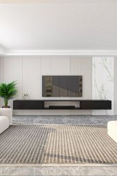 Givayo Mobilya Givayo Troya Tv Ünitesi 250 cm Duvara Monte Siyah - 1