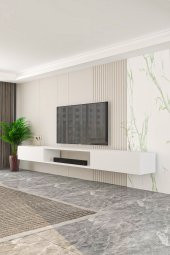 Givayo Mobilya Givayo Troya Tv Ünitesi 250 cm Duvara Monte 3 Modül Beyaz - 2