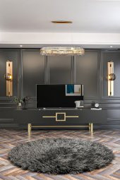 Givayo Mobilya Ashiva Tv Ünitesi 180 Cm Antrasit Altın thumbnail 2