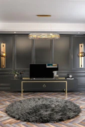 Givayo Mobilya Vega Tv Ünitesi Gold Demir Ayak Antrasit 180 Cm - 3