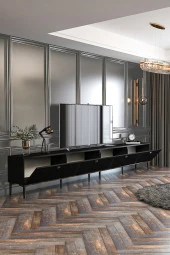 Givayo Mobilya Mety Tv Ünitesi 300 Cm Gümüş Siyah - 3